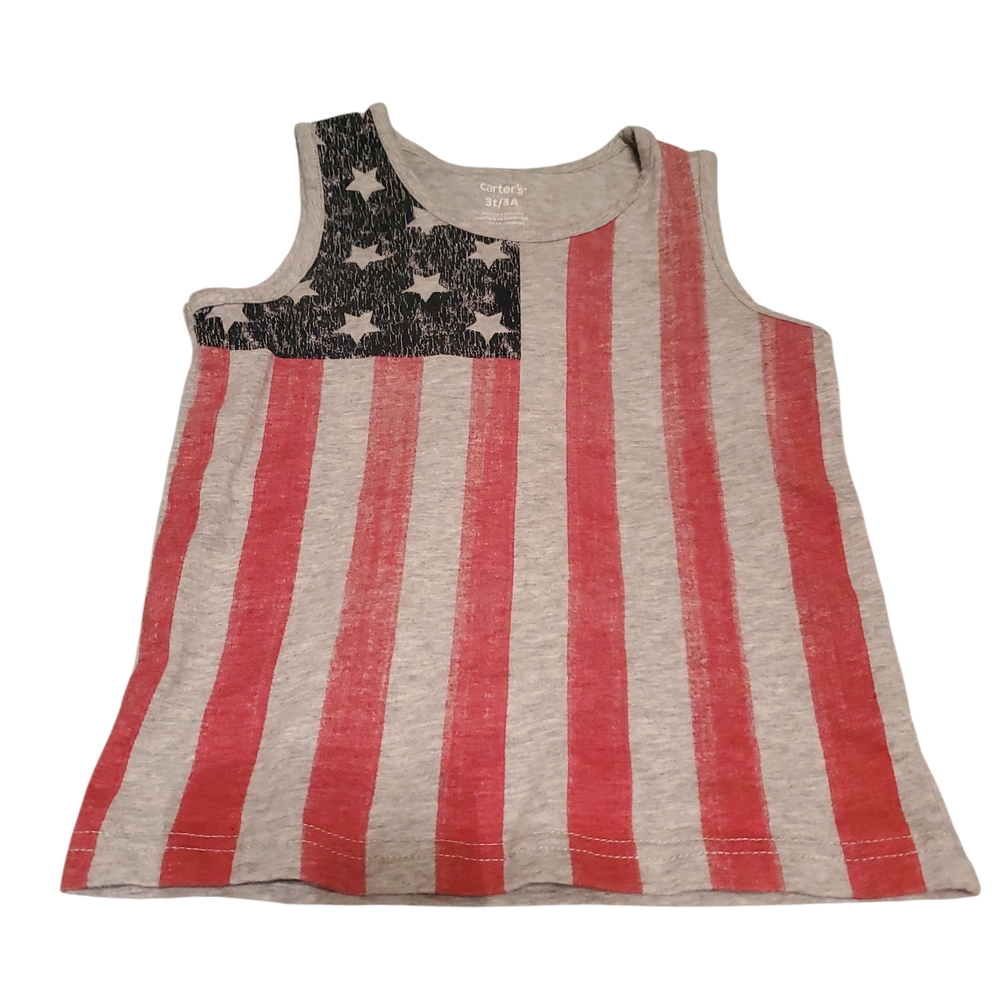 Carter's Patriotic Red and Gray Tank Top